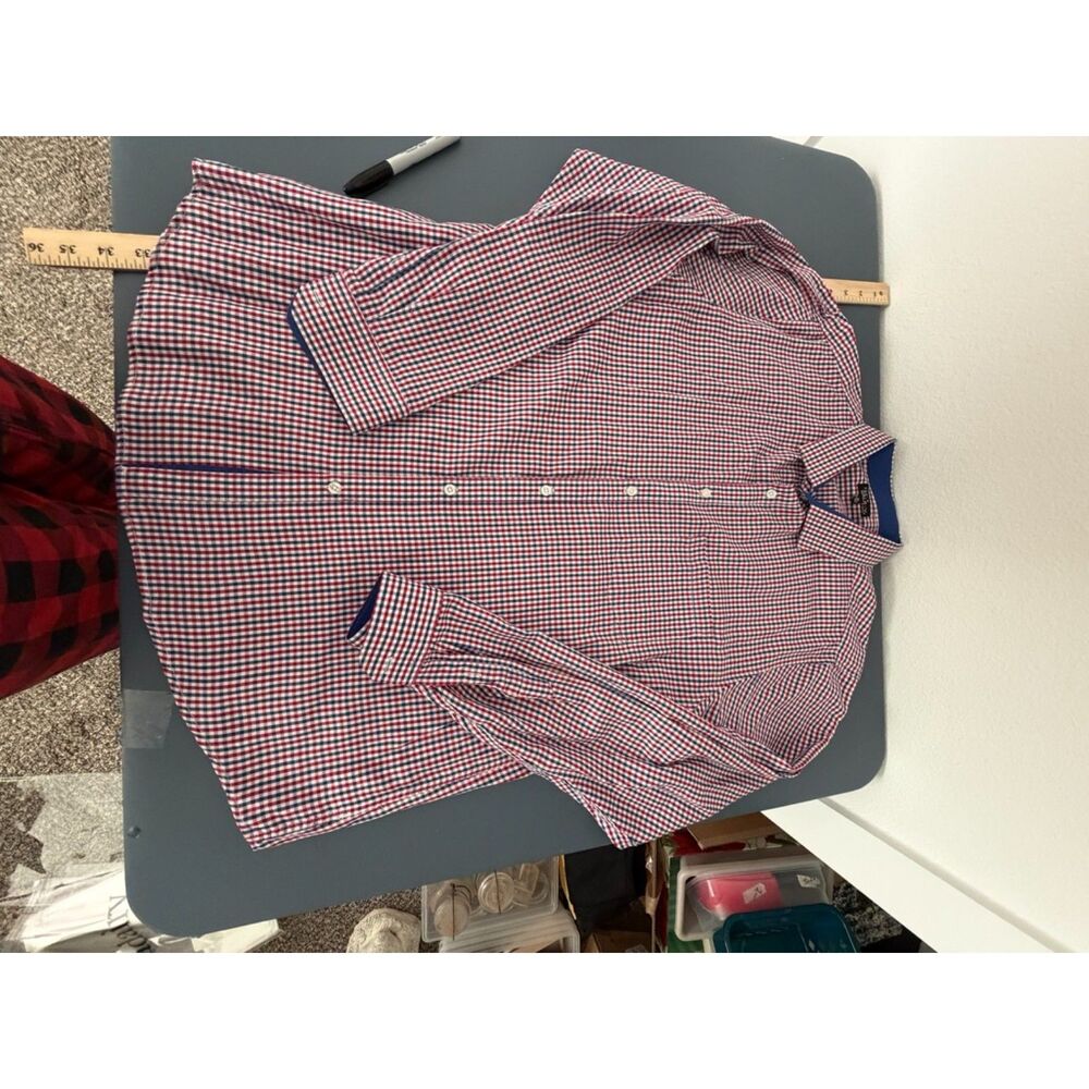 Galaxy Red/blue/white check XL dress shirt